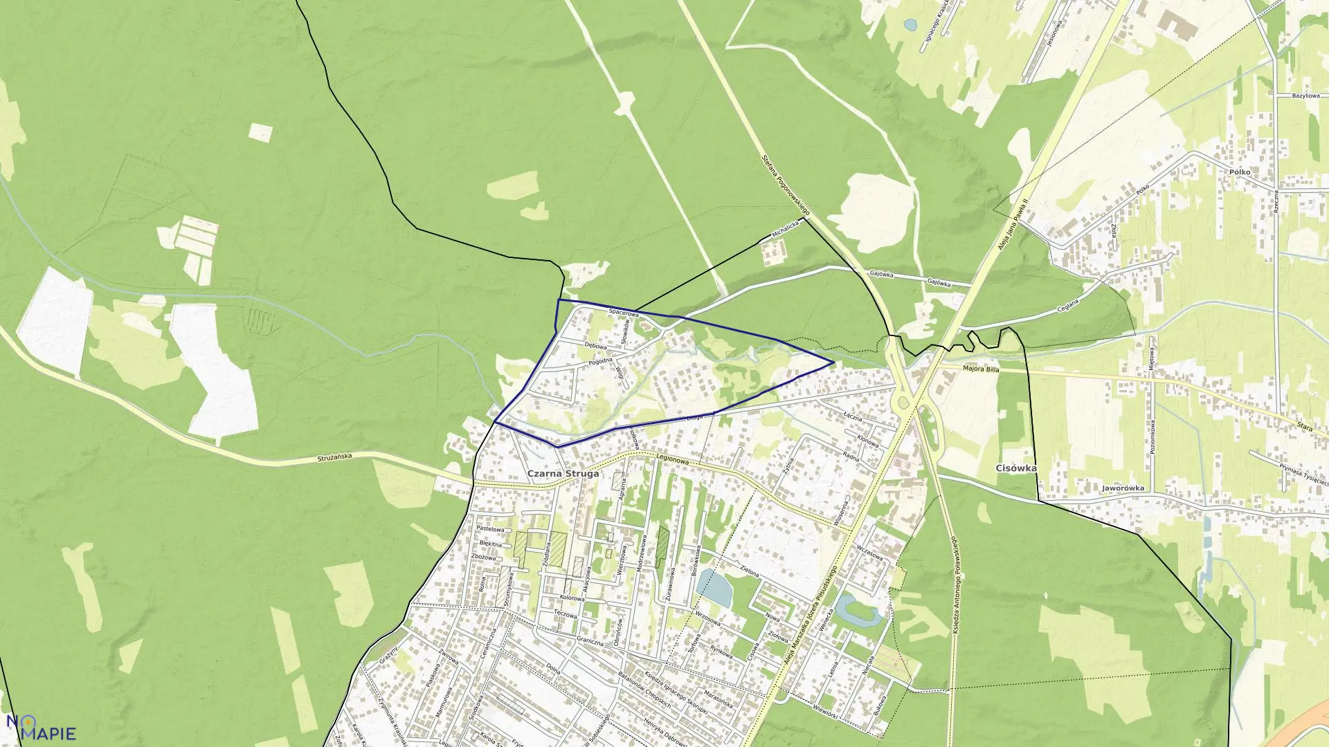 Mapa obrębu 1-01 w mieście Marki