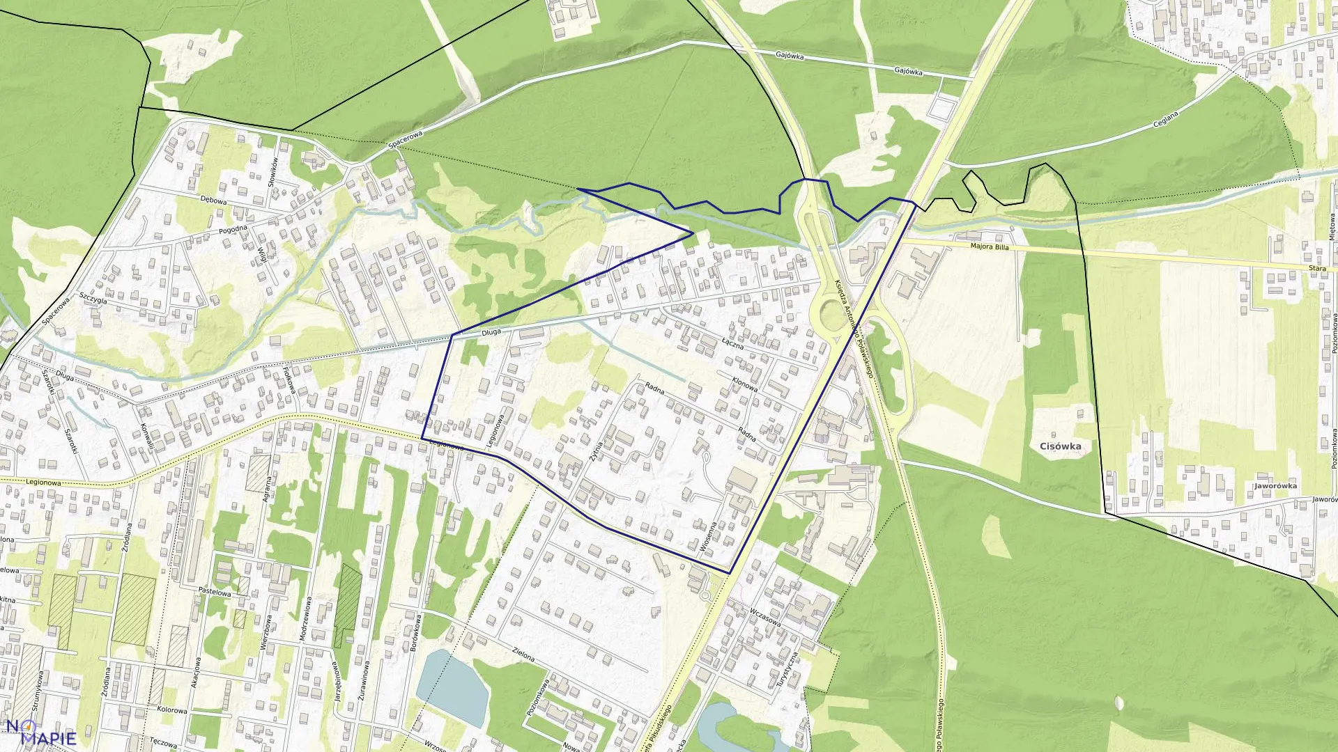 Mapa obrębu 1-03 w mieście Marki