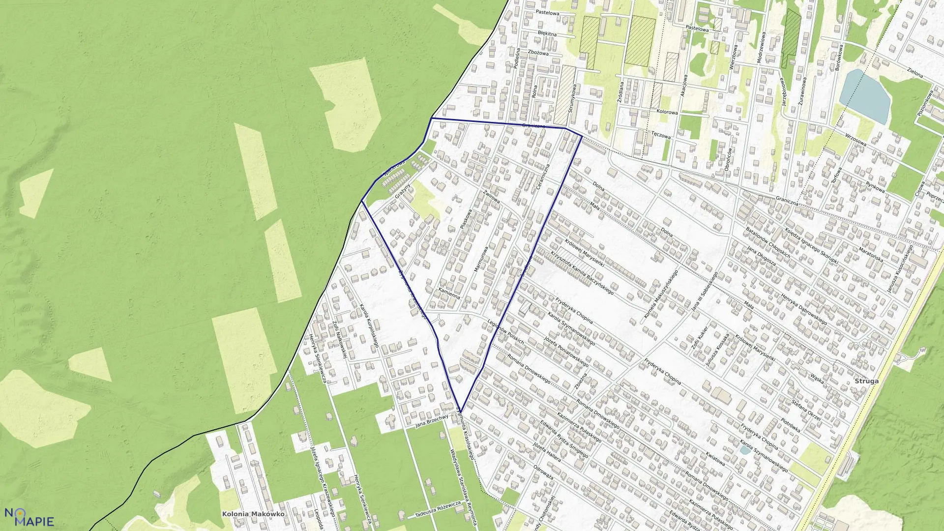 Mapa obrębu 1-09 w mieście Marki