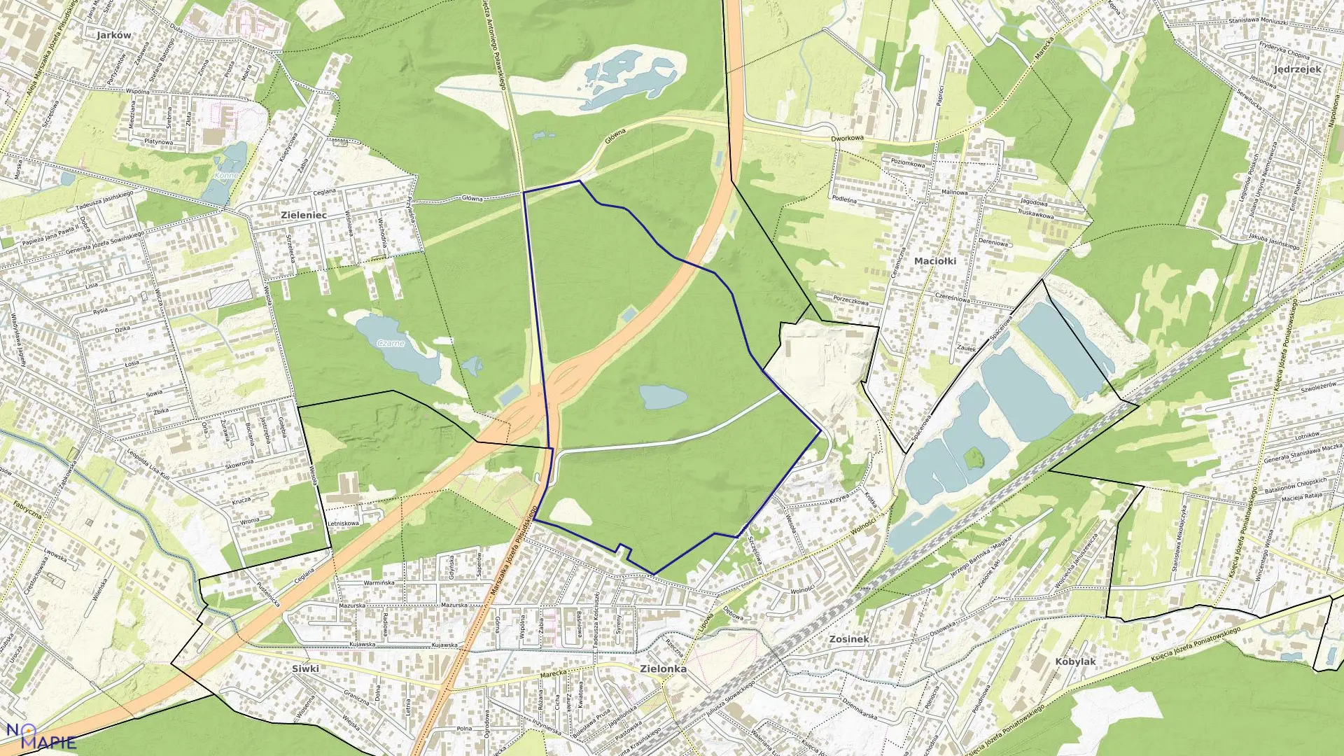 Mapa obrębu 2-04 w mieście Marki