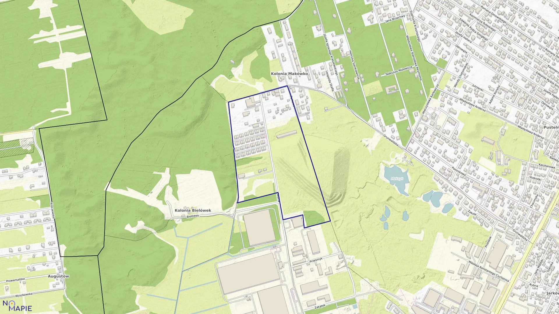 Mapa obrębu 3-02 w mieście Marki