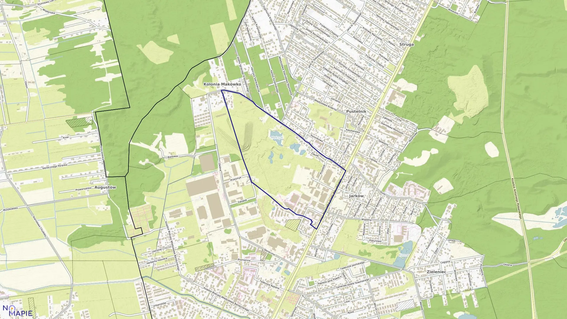 Mapa obrębu 3-03 w mieście Marki