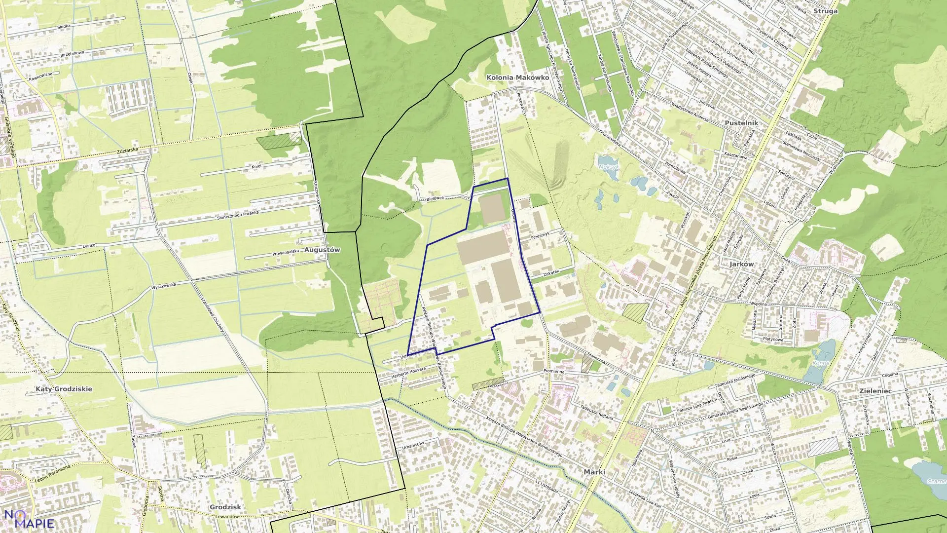 Mapa obrębu 3-05 w mieście Marki