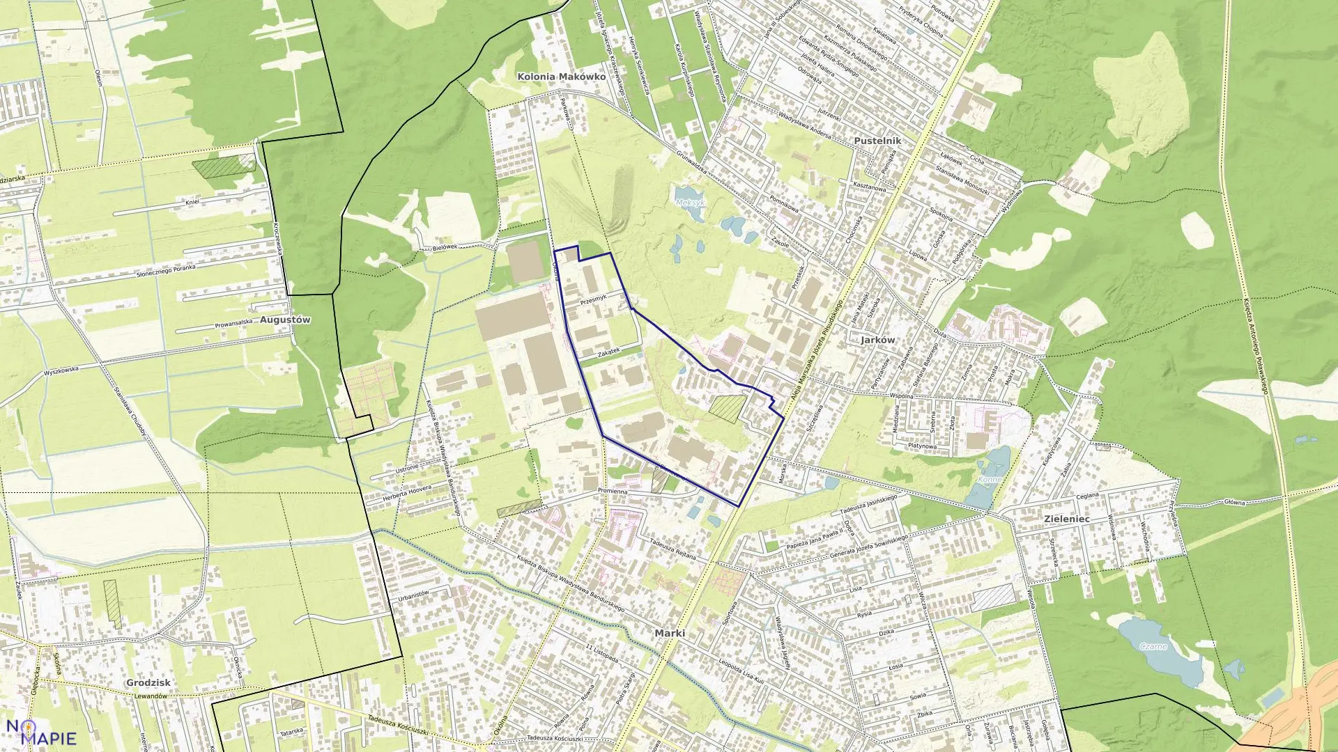 Mapa obrębu 3-06 w mieście Marki