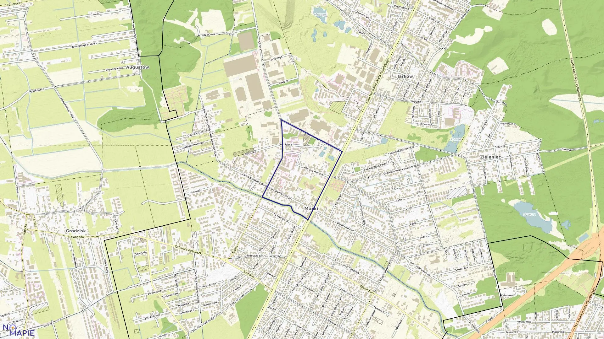 Mapa obrębu 3-08 w mieście Marki