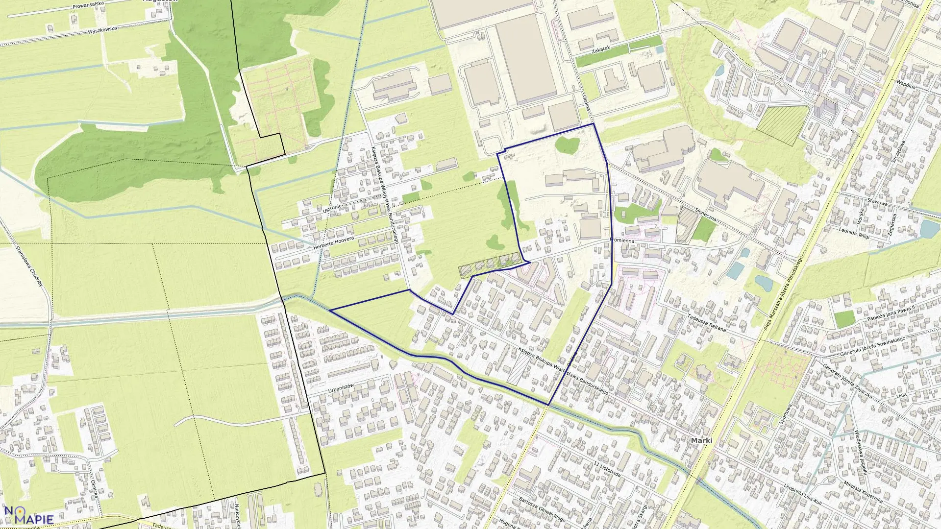 Mapa obrębu 3-09 w mieście Marki