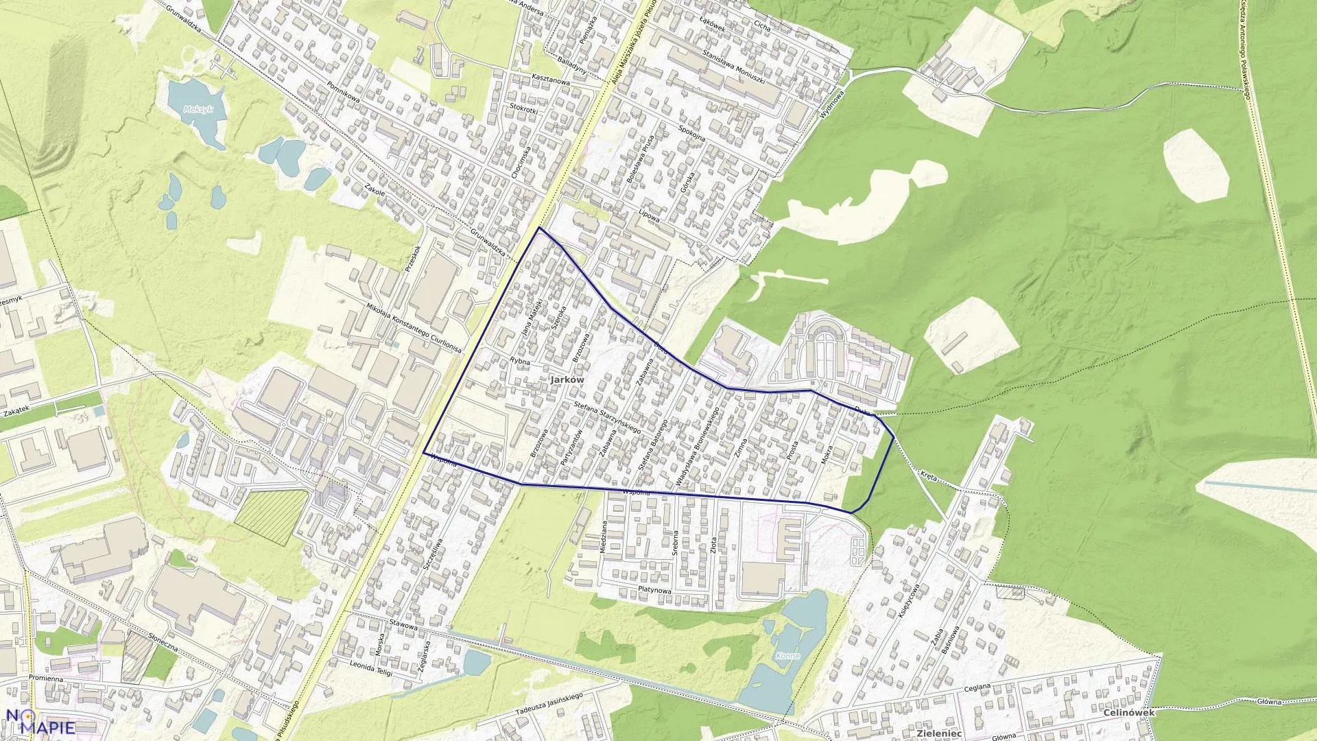 Mapa obrębu 4-01 w mieście Marki