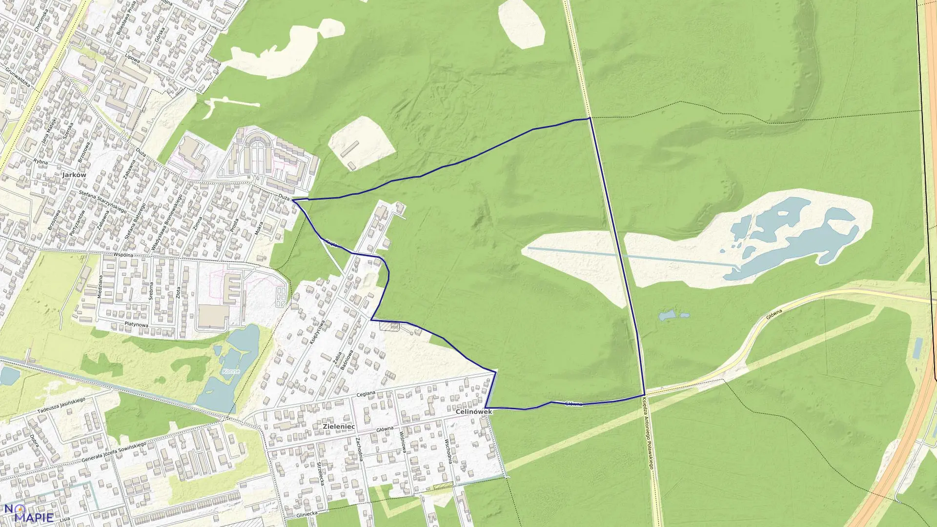 Mapa obrębu 4-02 w mieście Marki