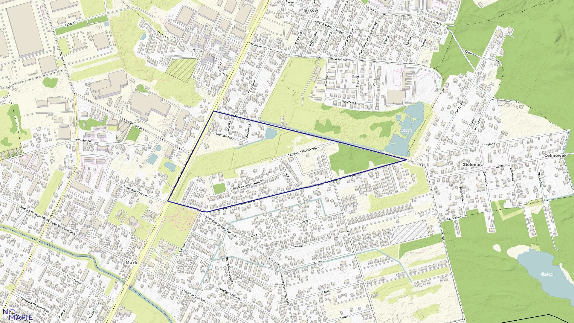 Mapa obrębu 4-06 w mieście Marki