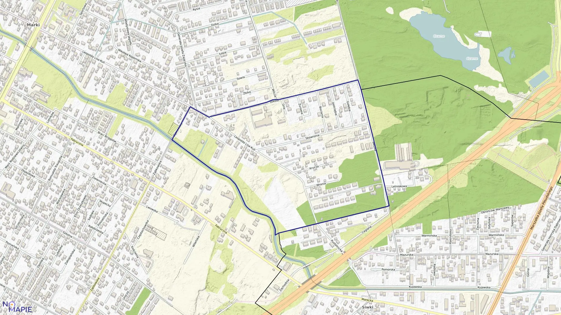 Mapa obrębu 4-11 w mieście Marki