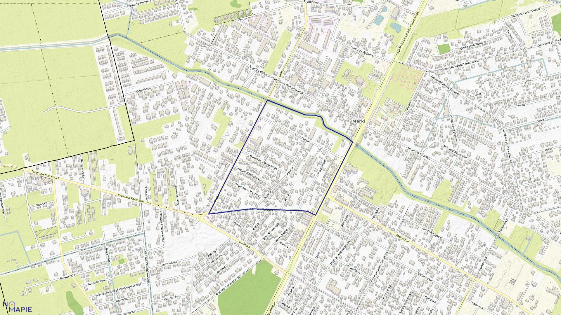 Mapa obrębu 5-02 w mieście Marki