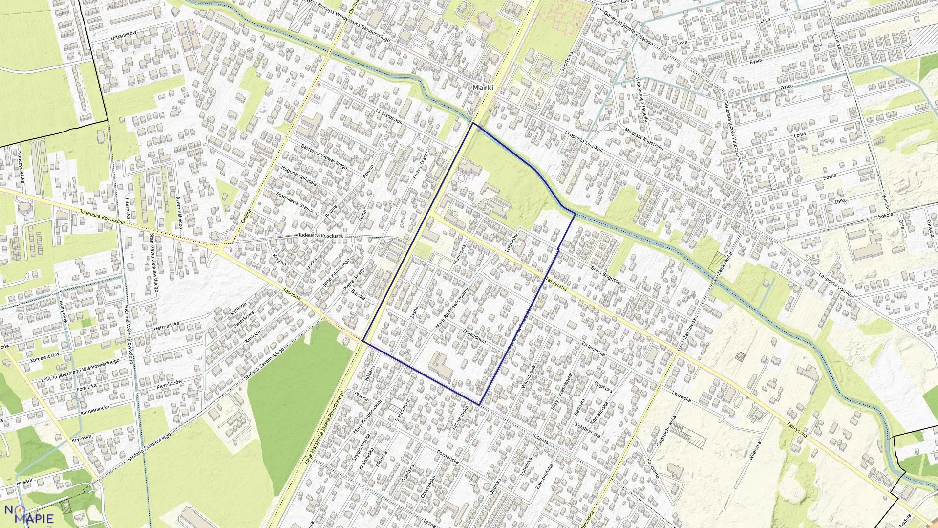 Mapa obrębu 5-03 w mieście Marki