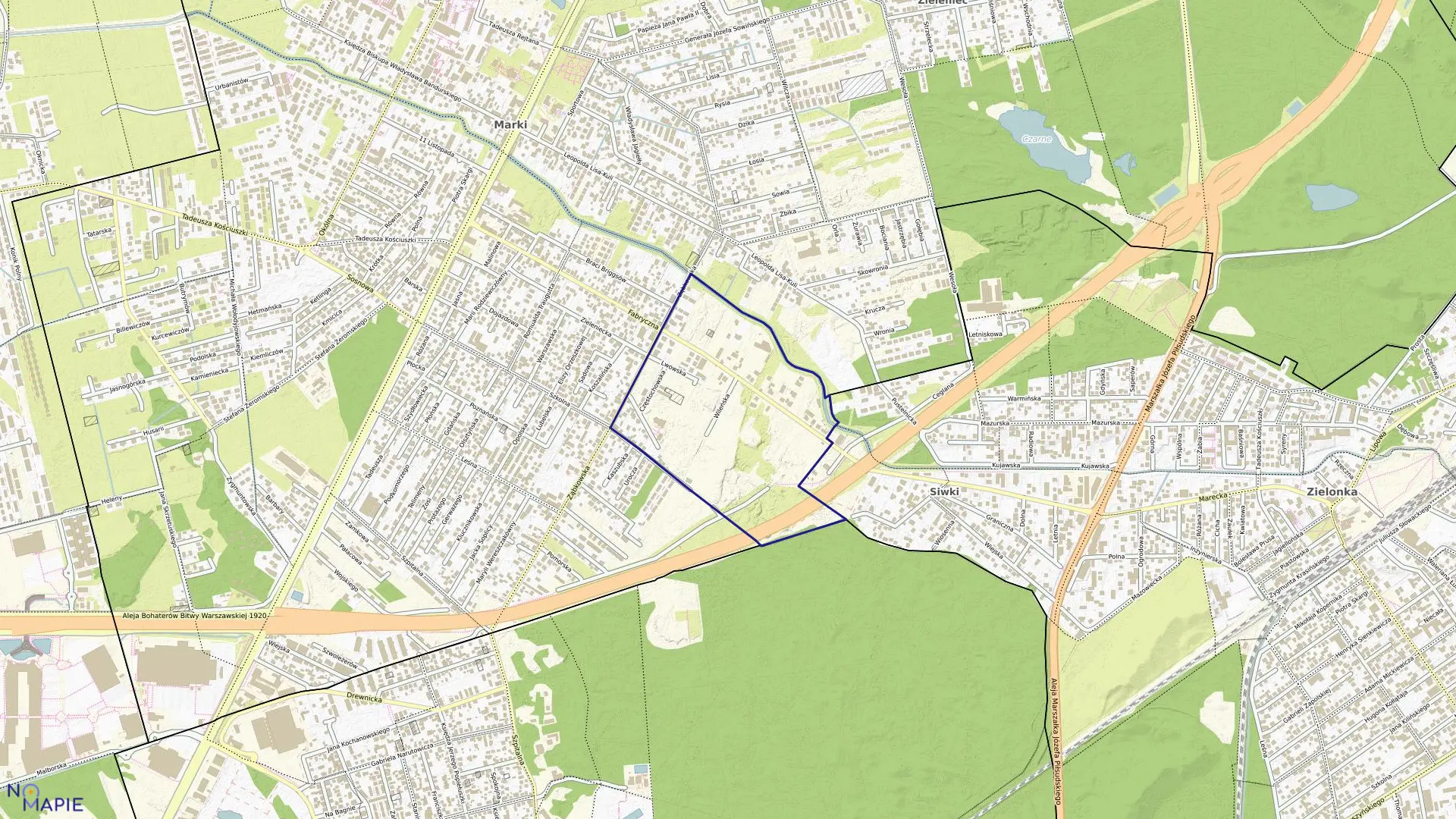 Mapa obrębu 5-05 w mieście Marki