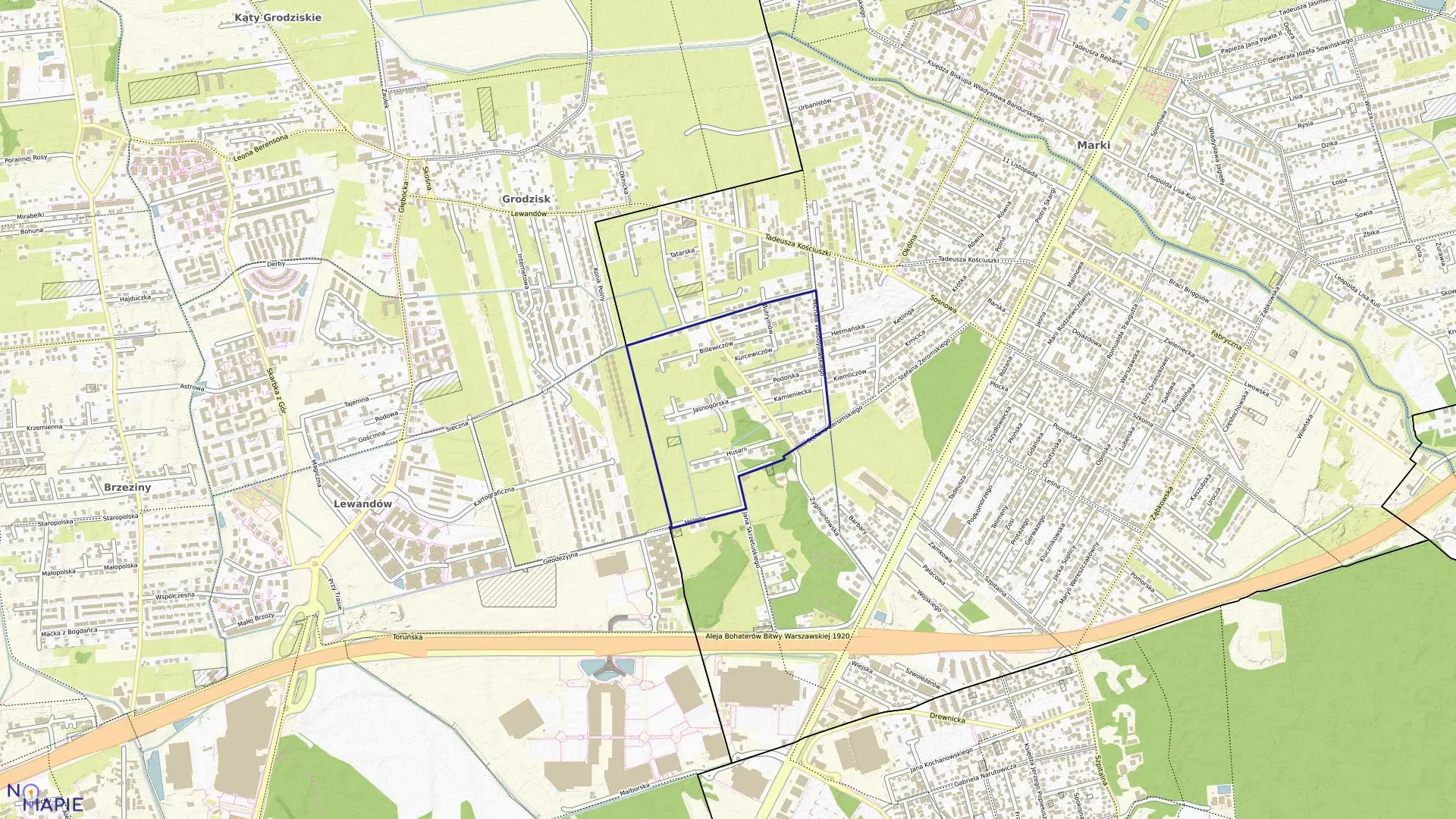 Mapa obrębu 5-07 w mieście Marki