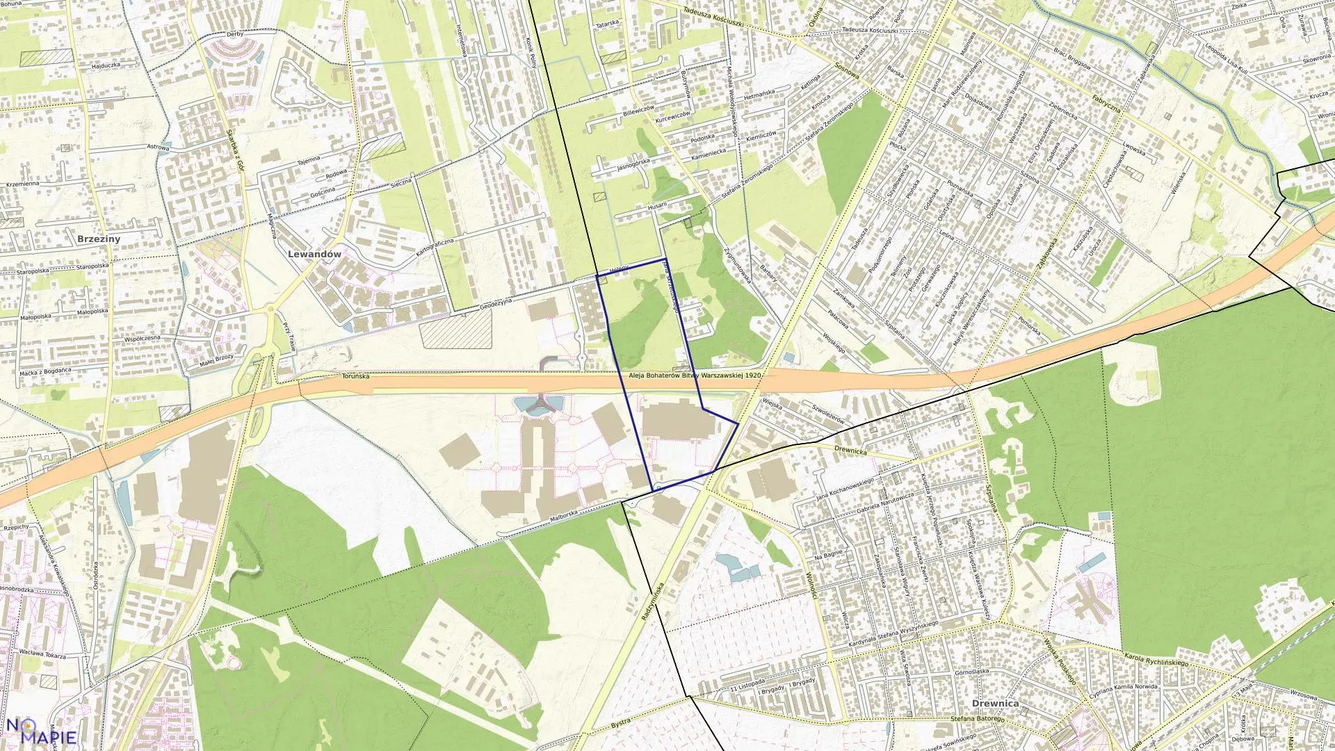 Mapa obrębu 5-13 w mieście Marki